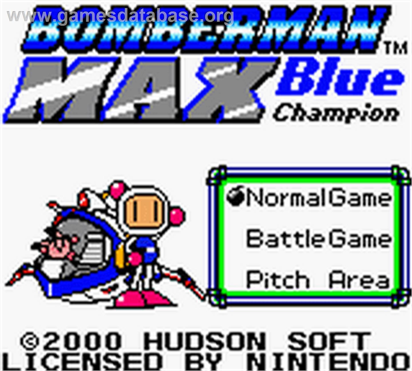 Bomberman Max: Blue Champion Edition - Nintendo Game Boy Color - Artwork - Title Screen