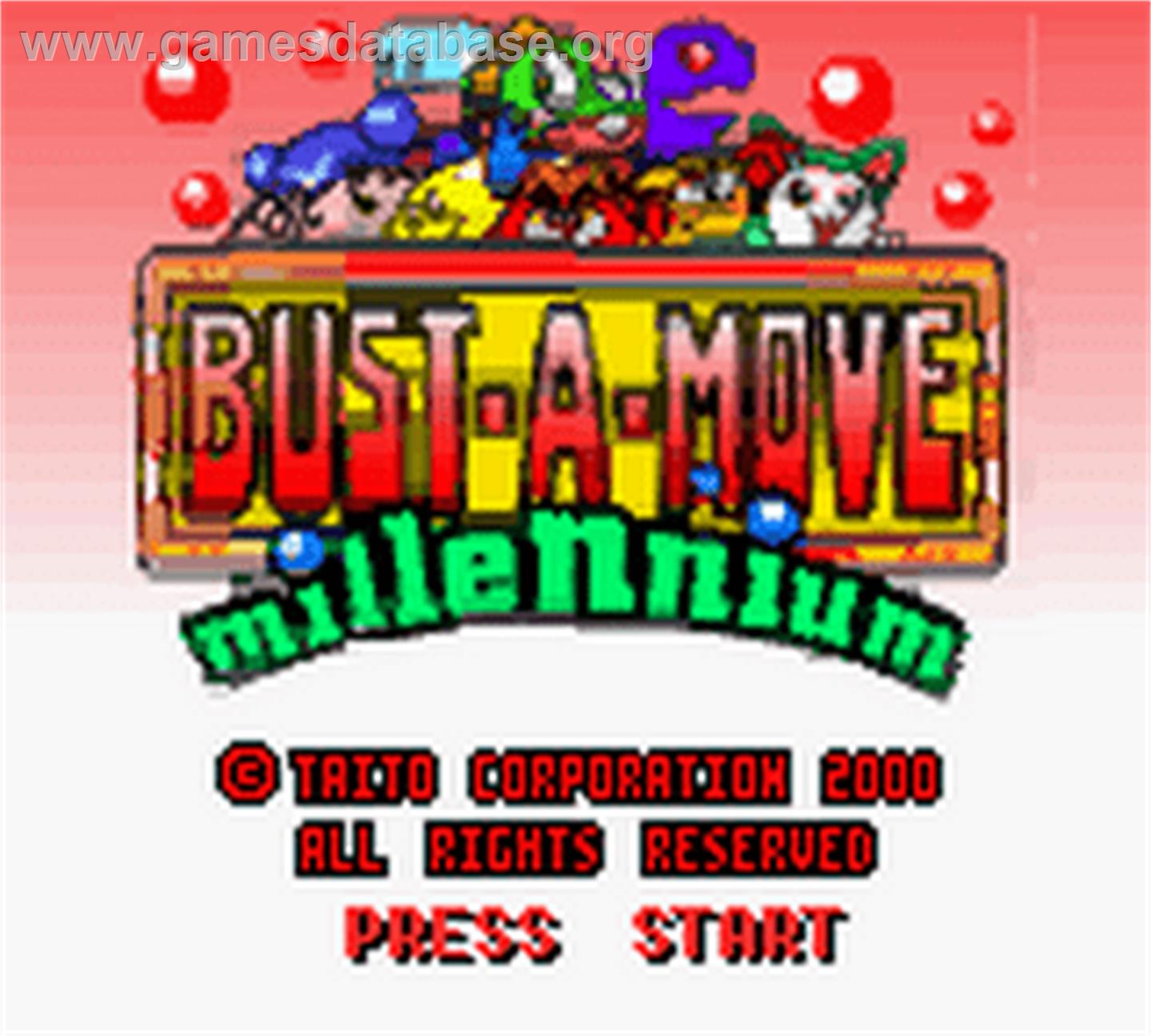 Bust a Move Millennium - Nintendo Game Boy Color - Artwork - Title Screen