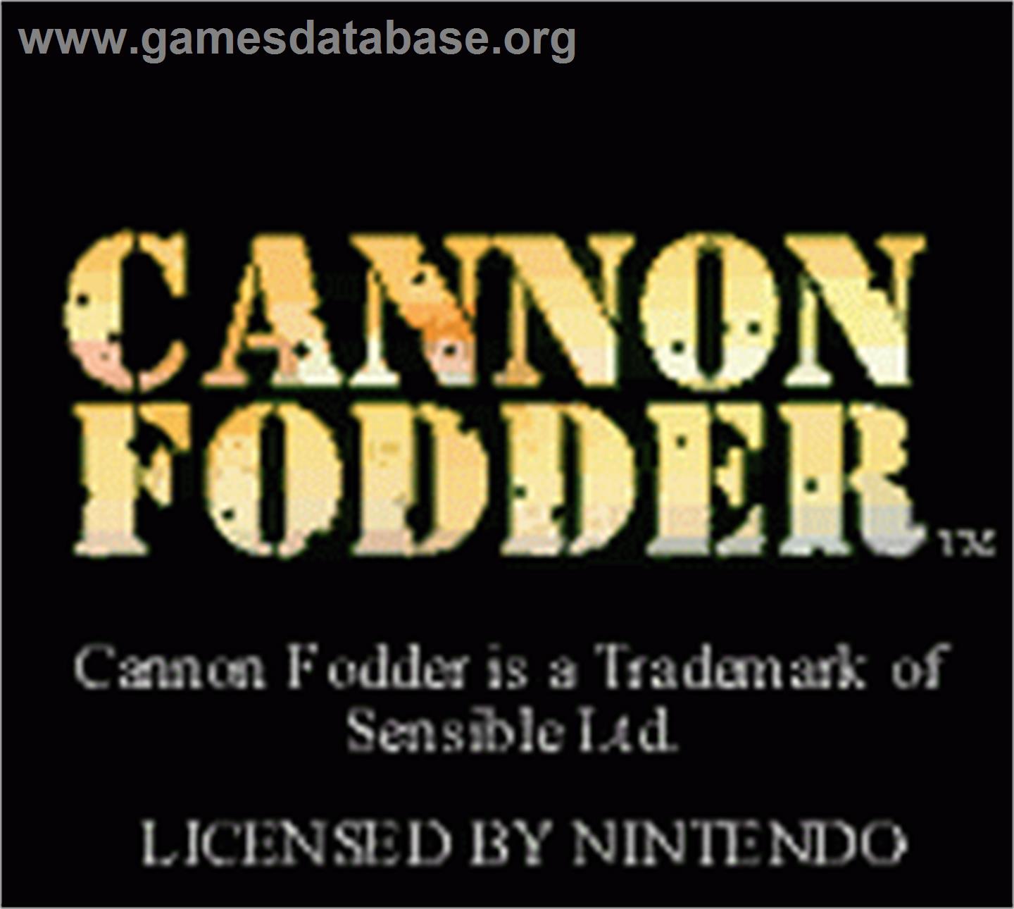 Cannon Fodder - Nintendo Game Boy Color - Artwork - Title Screen