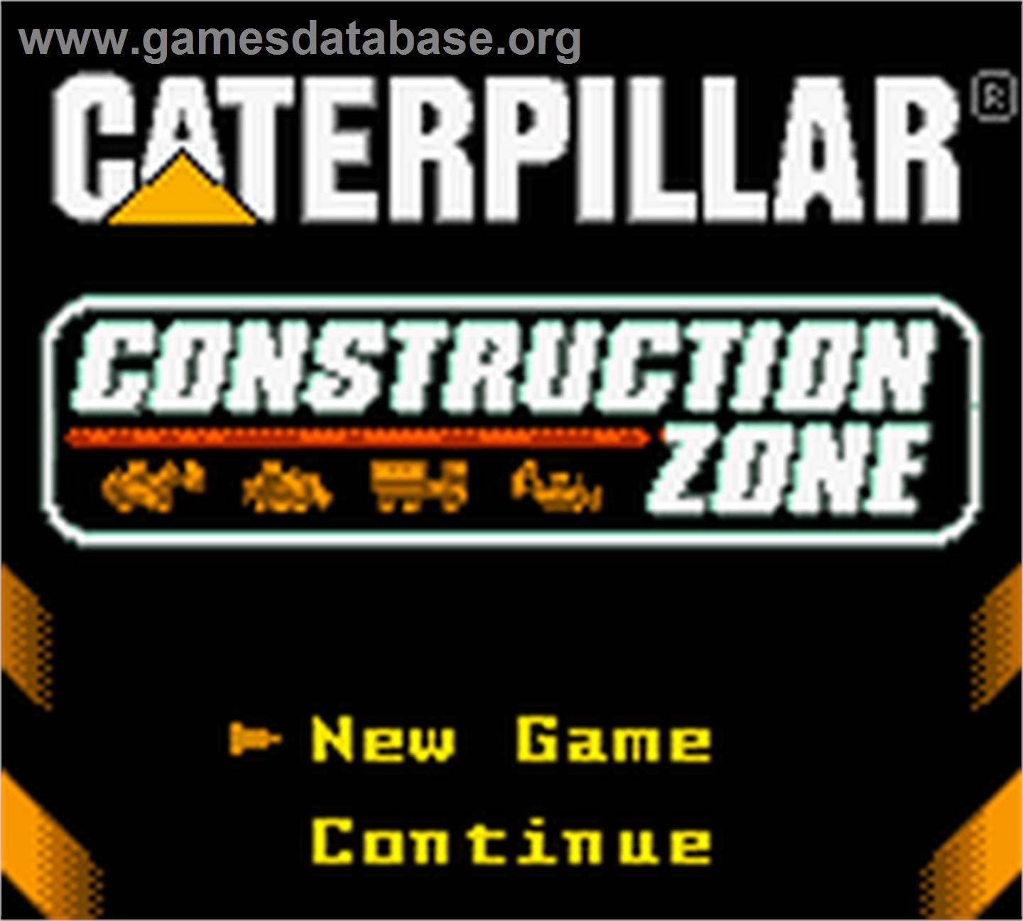 Caterpillar Construction Zone - Nintendo Game Boy Color - Artwork - Title Screen