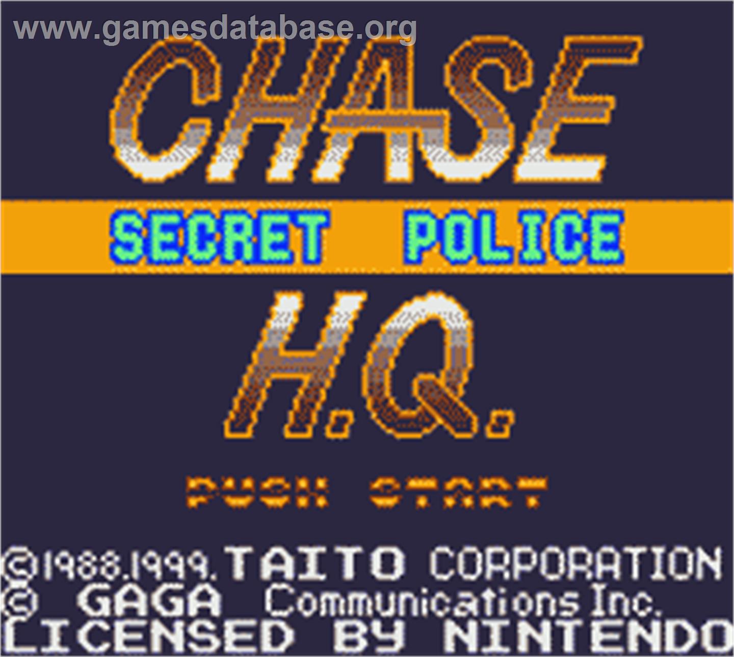 Chase H.Q. - Nintendo Game Boy Color - Artwork - Title Screen