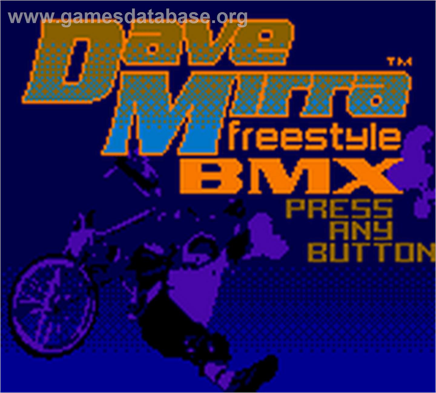 Dave Mirra Freestyle BMX - Nintendo Game Boy Color - Artwork - Title Screen