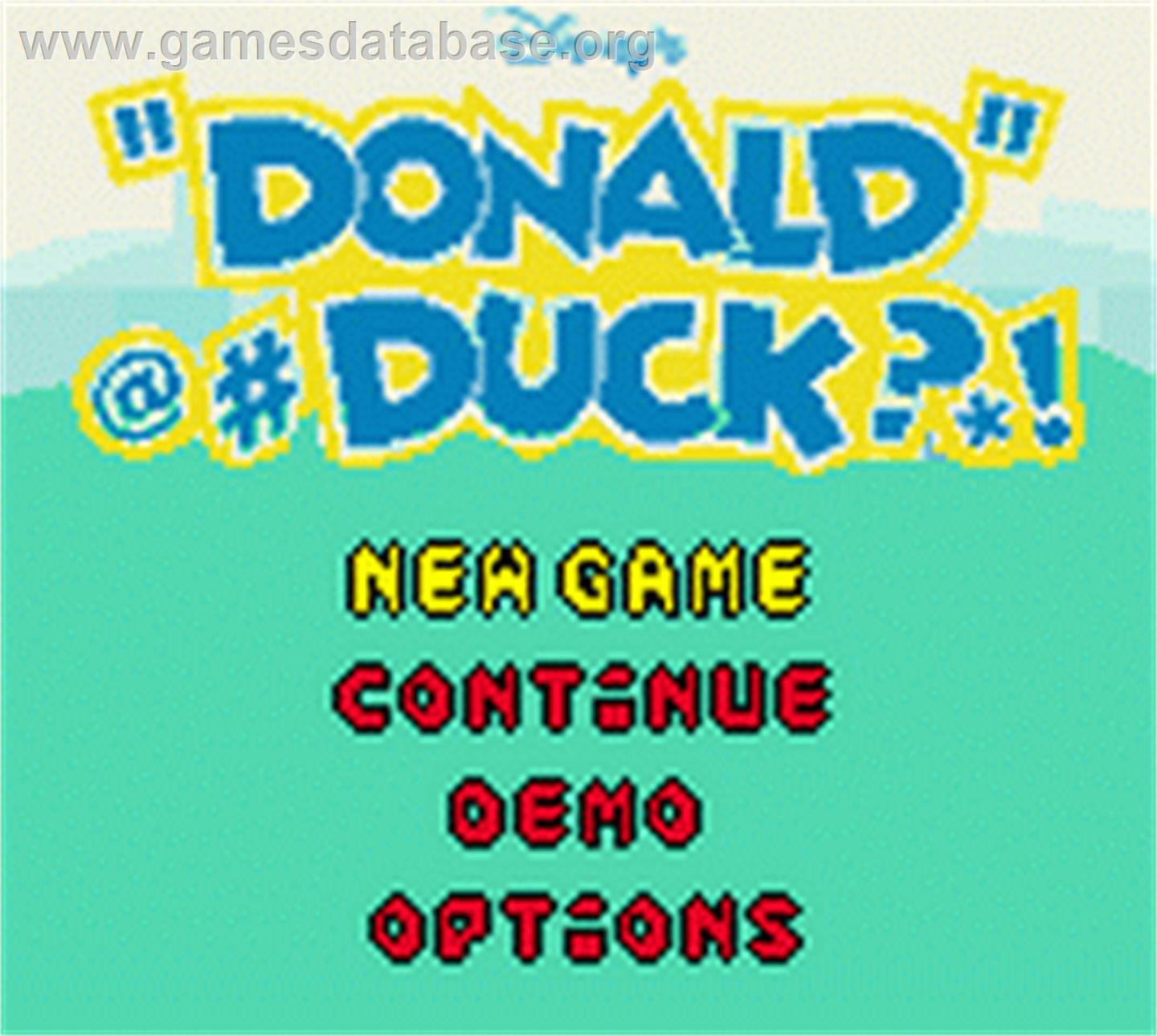 Donald Duck: Goin' Quackers - Nintendo Game Boy Color - Artwork - Title Screen