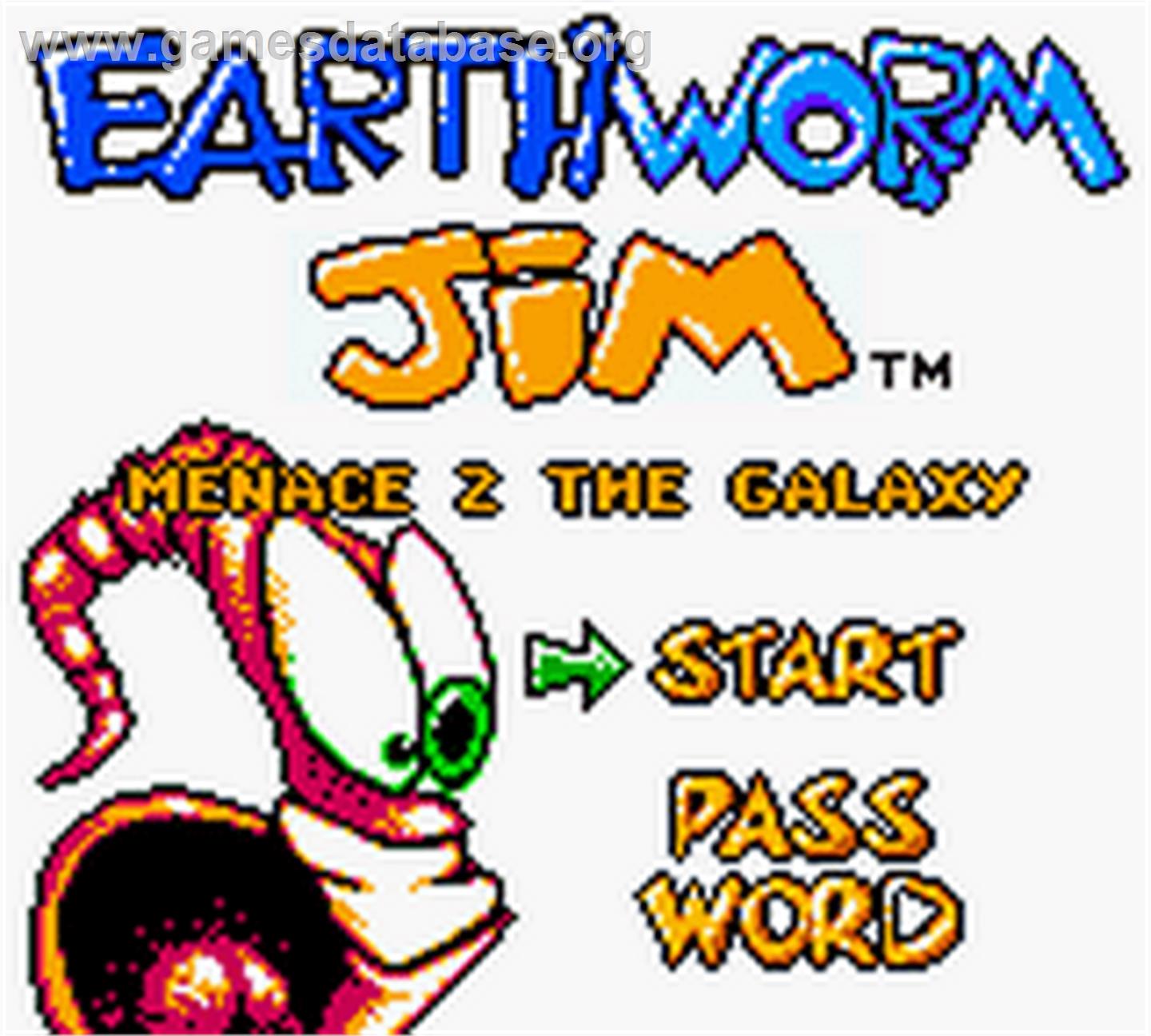 Earthworm Jim: Menace 2 the Galaxy - Nintendo Game Boy Color - Artwork - Title Screen