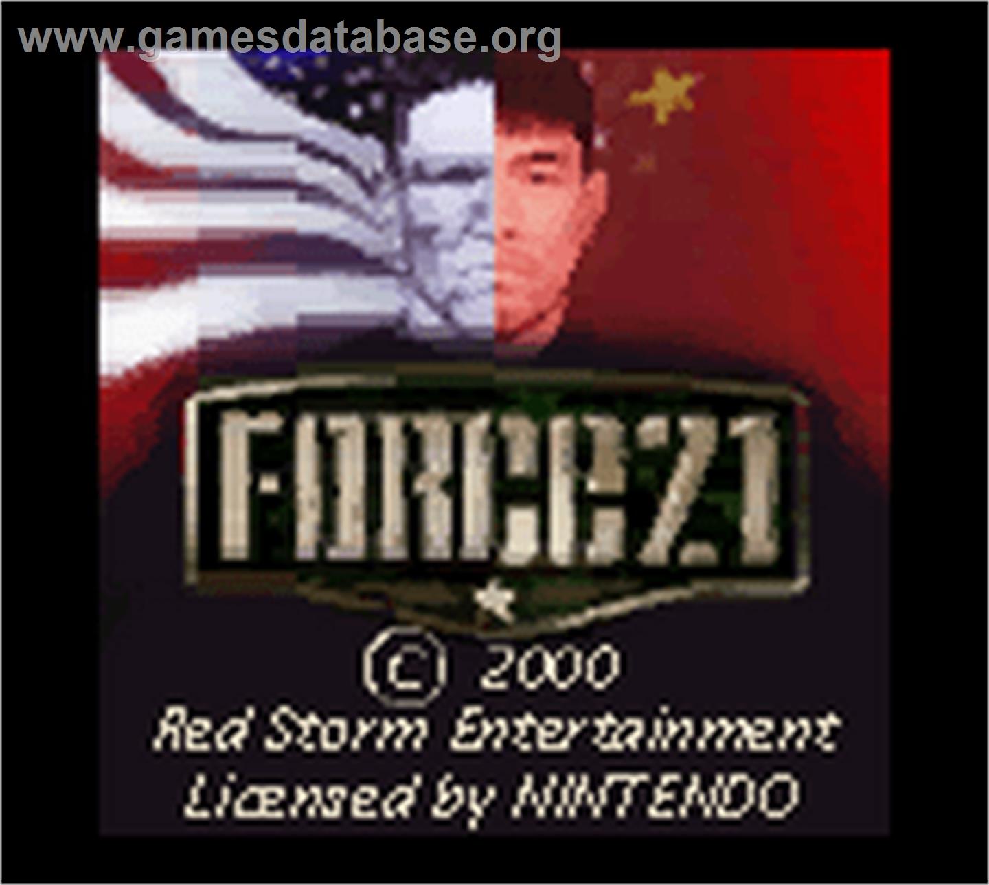 Force 21 - Nintendo Game Boy Color - Artwork - Title Screen