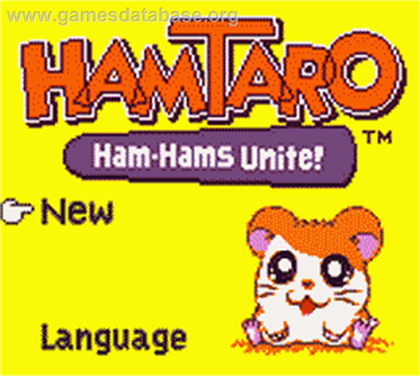 Hamtaro: Ham-Hams Unite - Nintendo Game Boy Color - Artwork - Title Screen