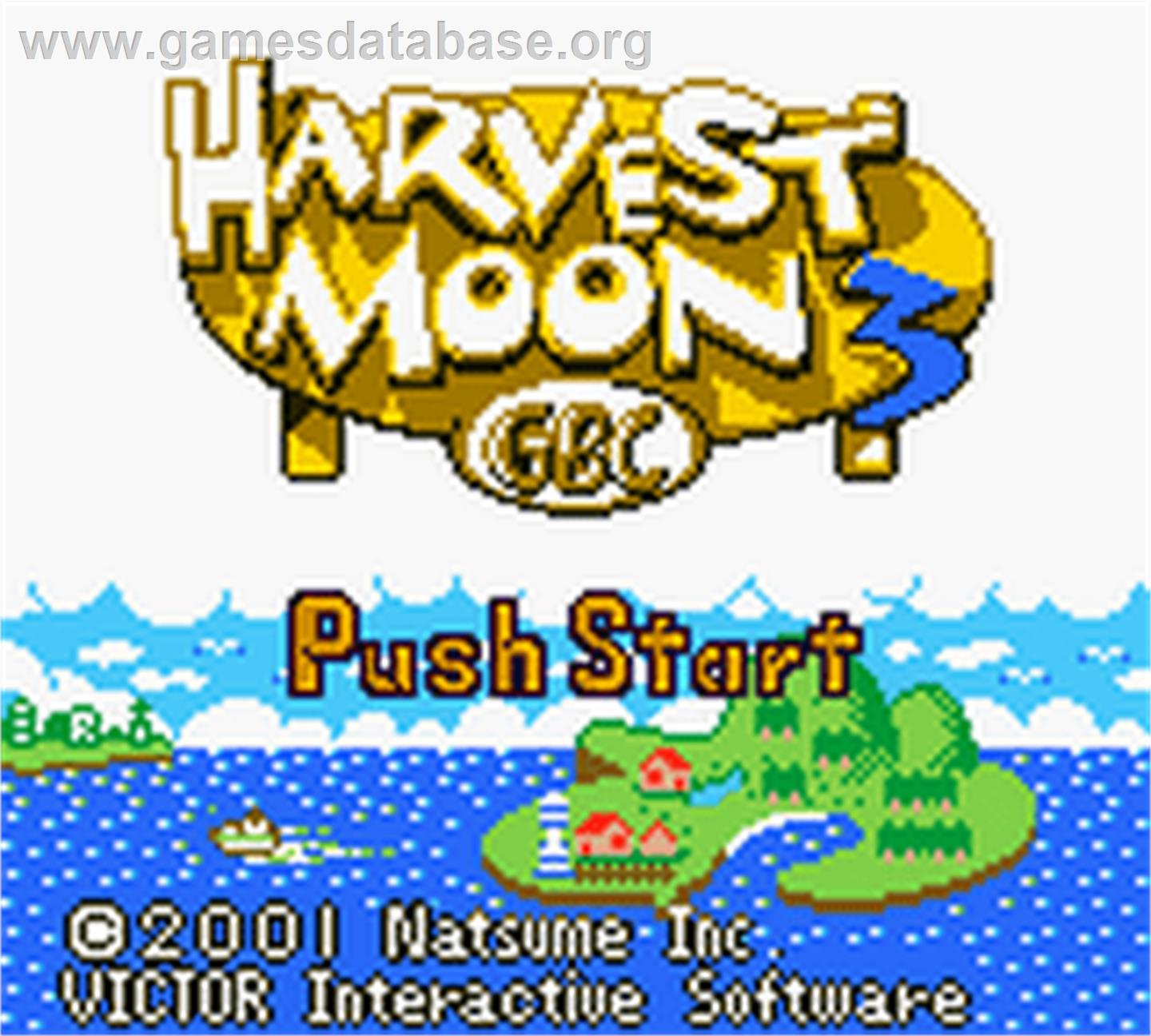 Harvest Moon 3 GBC - Nintendo Game Boy Color - Artwork - Title Screen
