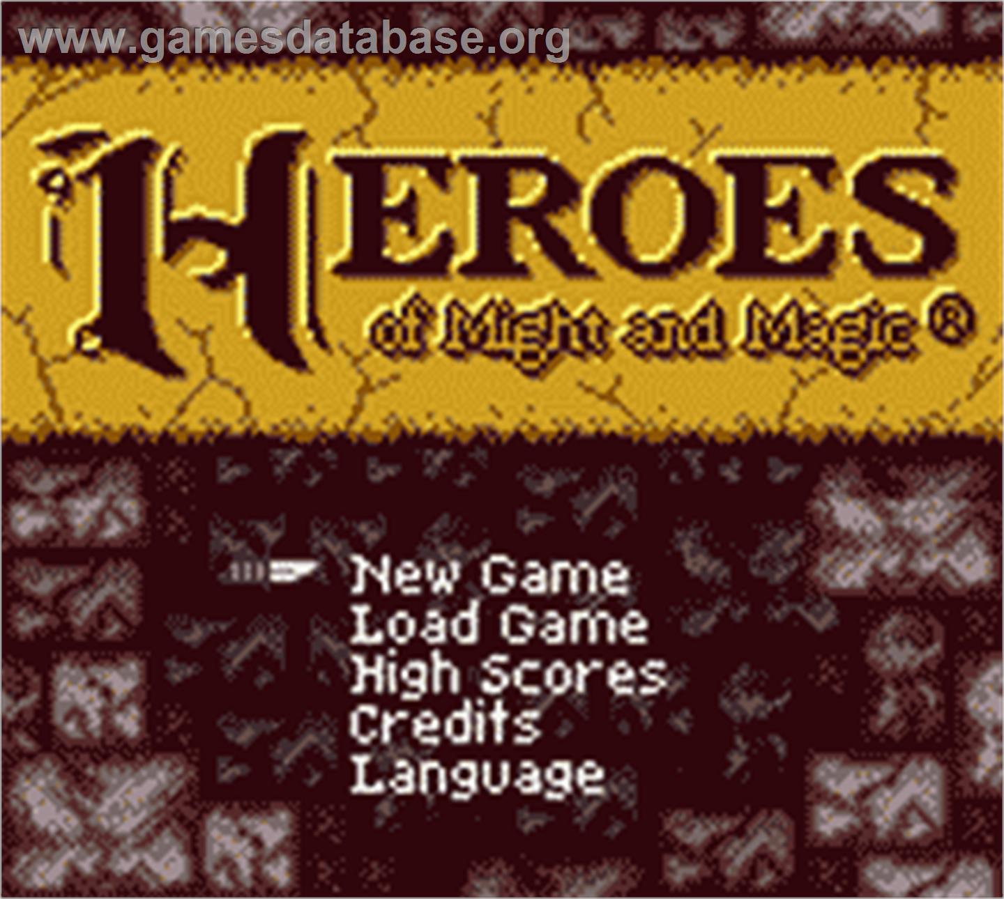 Heroes of Might and Magic - Nintendo Game Boy Color - Artwork - Title Screen
