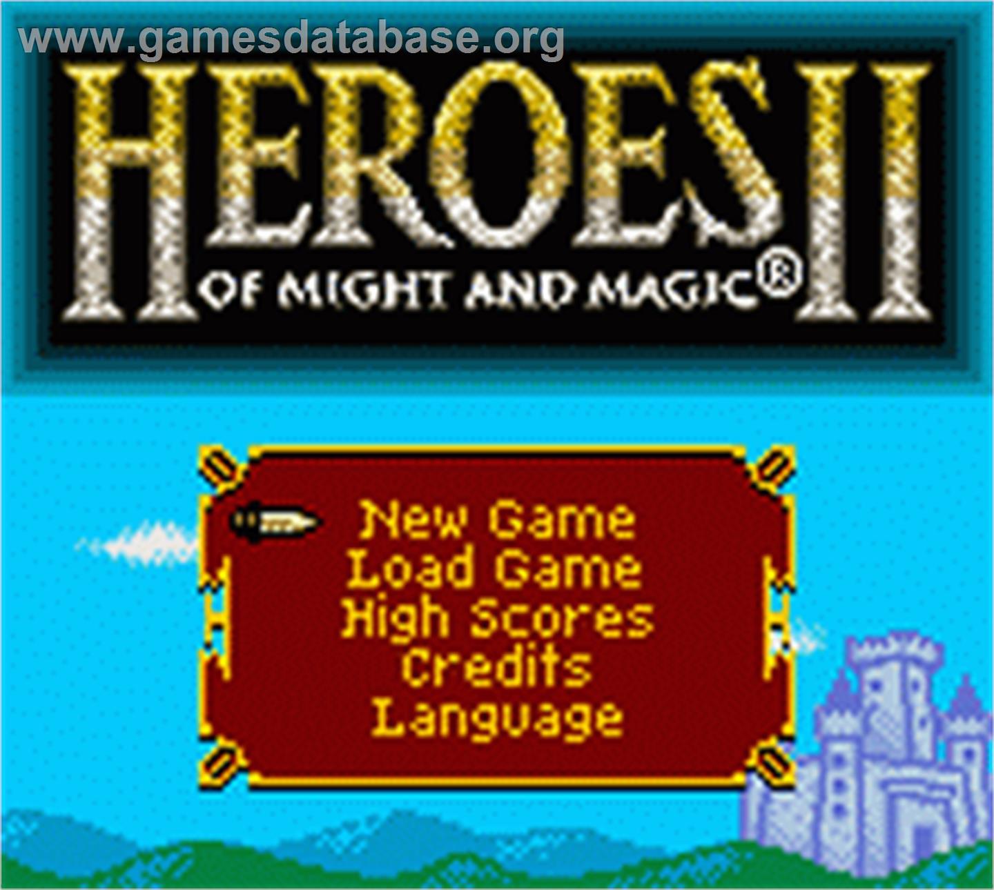 Heroes of Might and Magic 2 - Nintendo Game Boy Color - Artwork - Title Screen