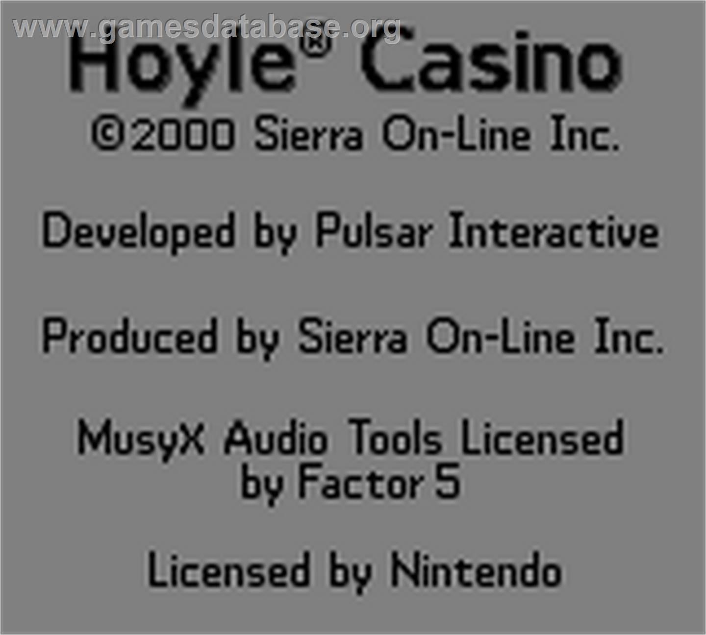 Hoyle Casino - Nintendo Game Boy Color - Artwork - Title Screen