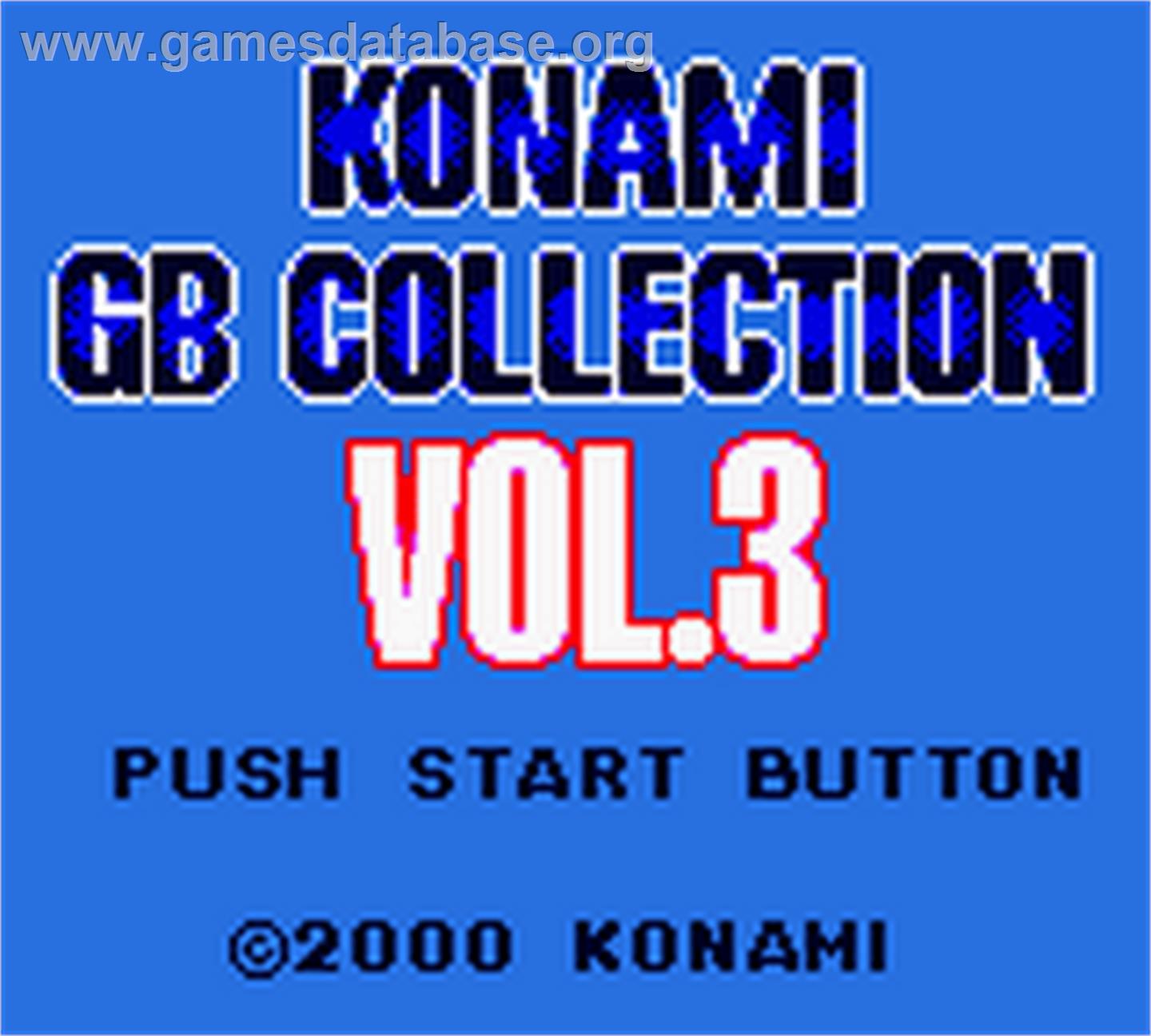 Konami GB Collection Vol. 3 - Nintendo Game Boy Color - Artwork - Title Screen