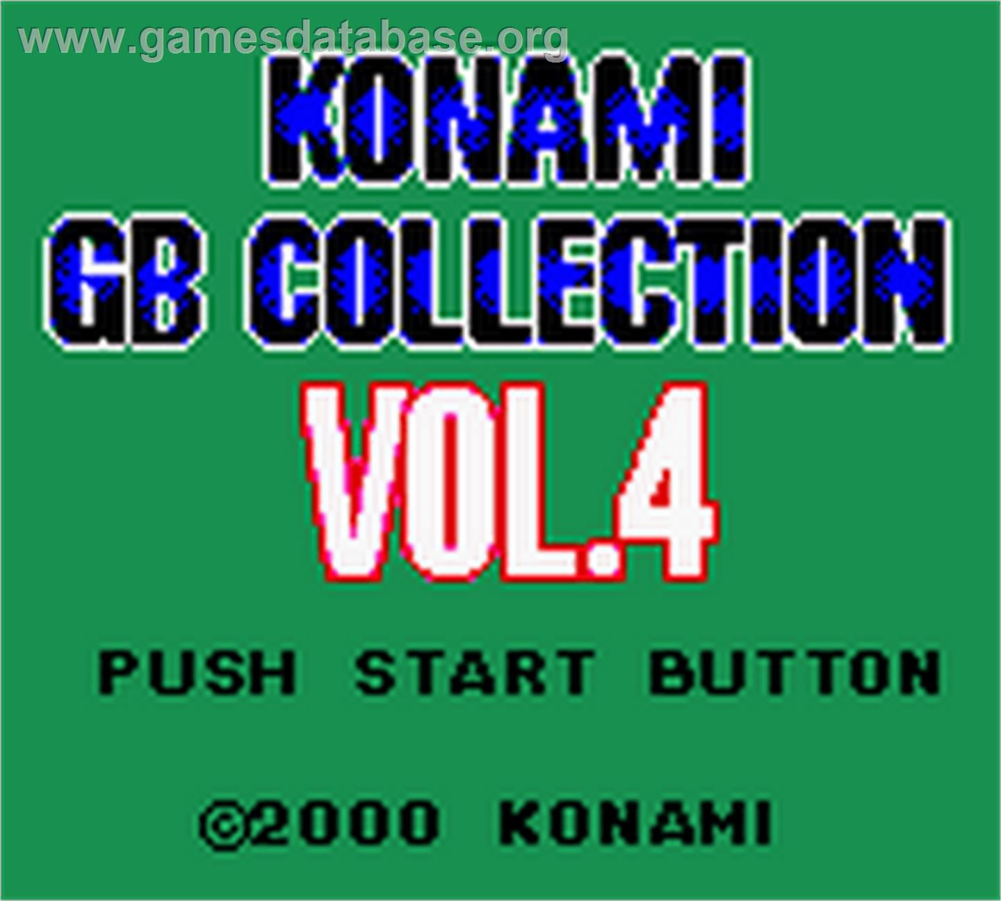 Konami GB Collection Vol. 4 - Nintendo Game Boy Color - Artwork - Title Screen
