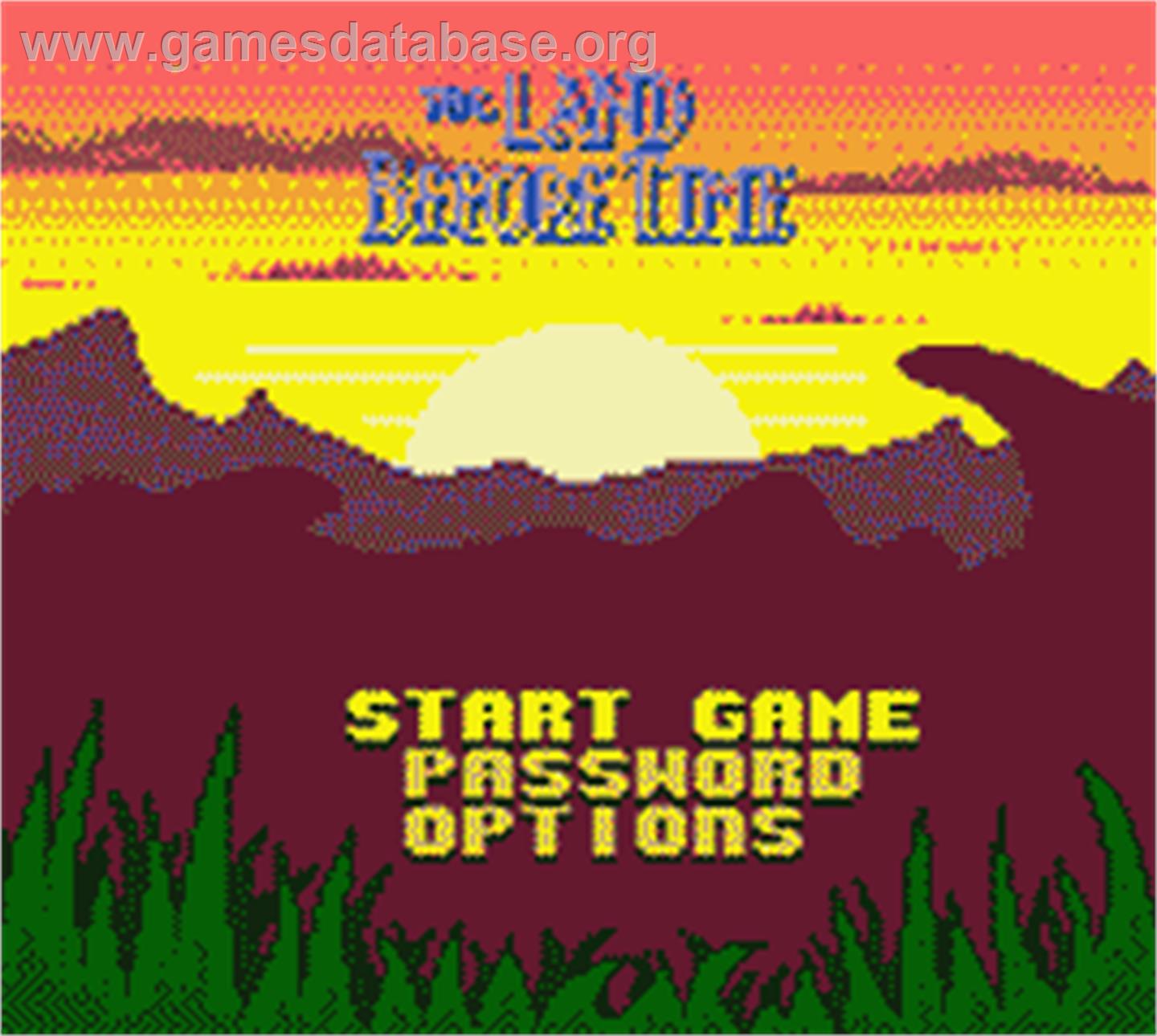 Land Before Time - Nintendo Game Boy Color - Artwork - Title Screen