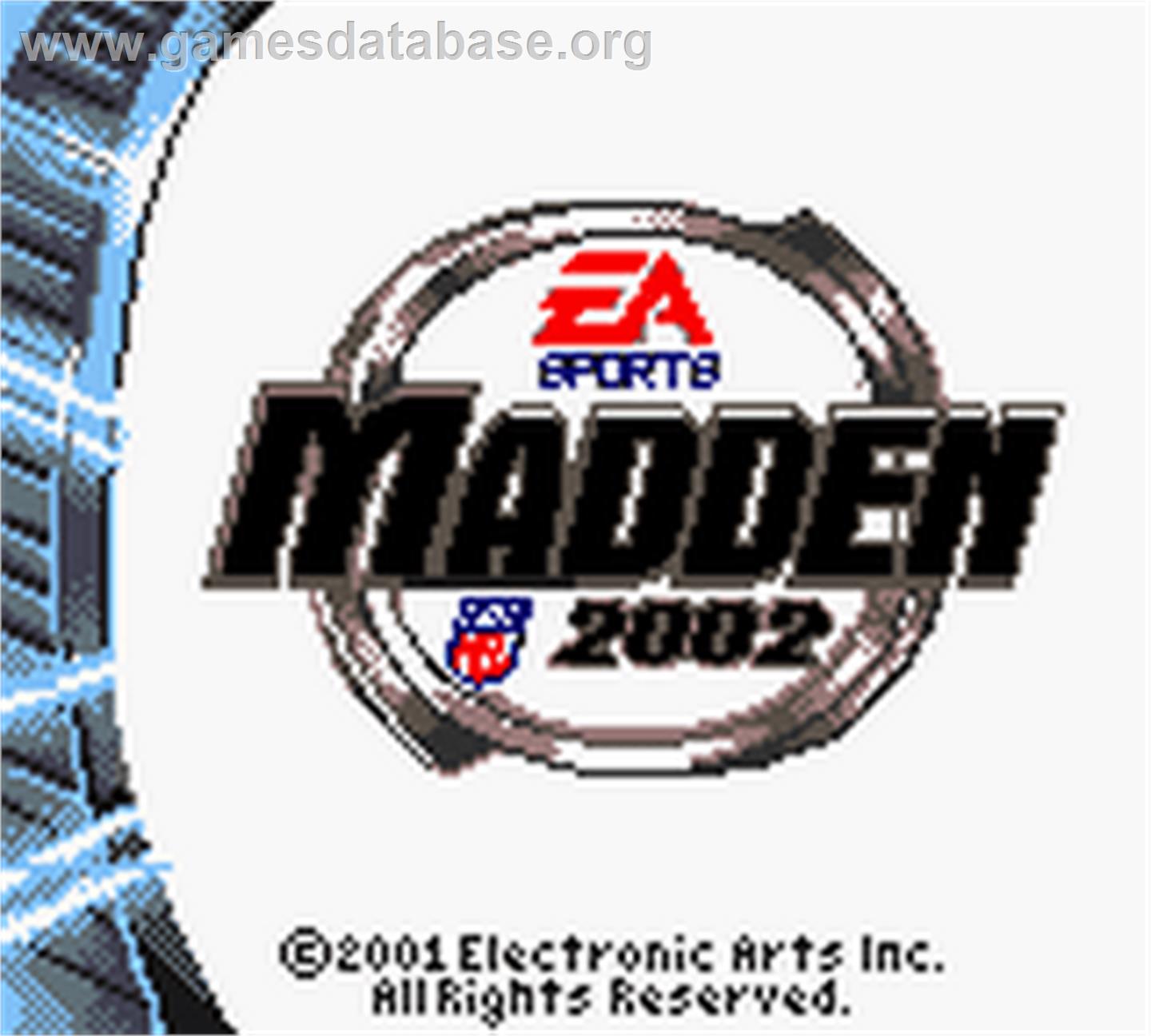 Madden NFL 2002 - Nintendo Game Boy Color - Artwork - Title Screen