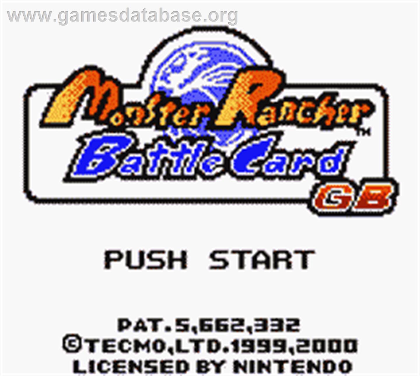 Monster Rancher BattleCard GB - Nintendo Game Boy Color - Artwork - Title Screen