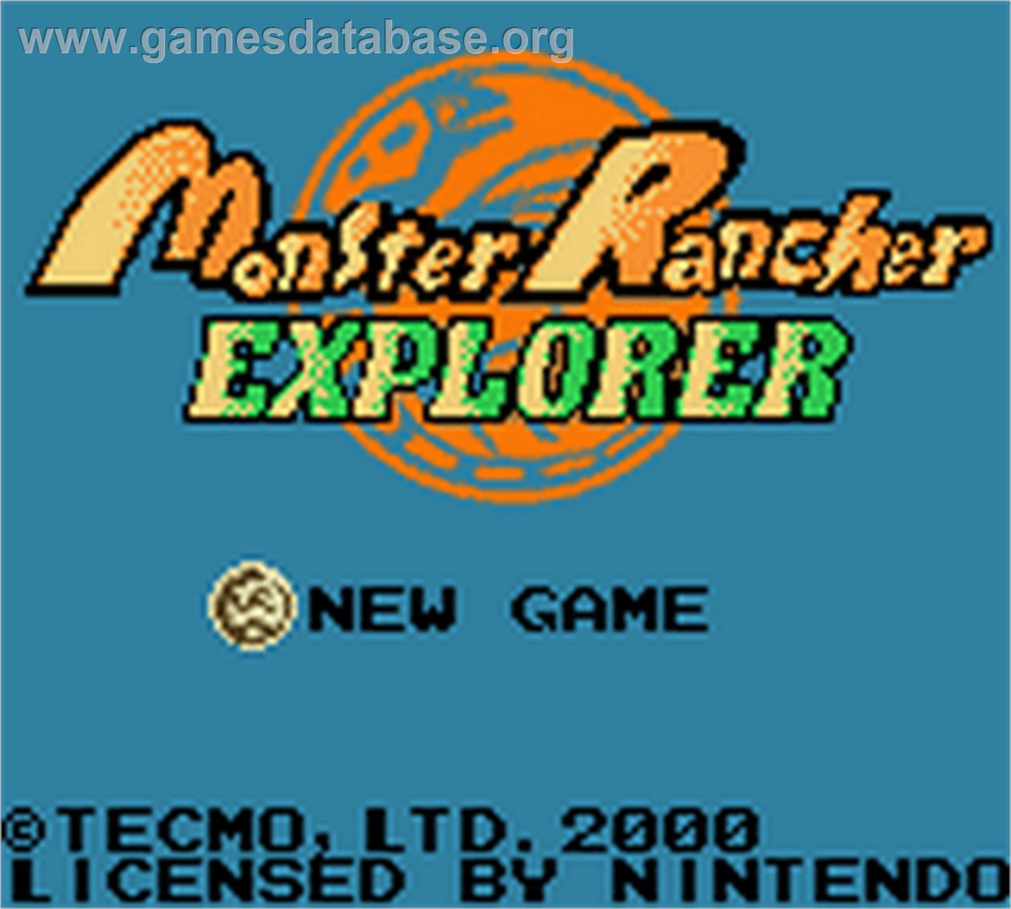 Monster Rancher Explorer - Nintendo Game Boy Color - Artwork - Title Screen