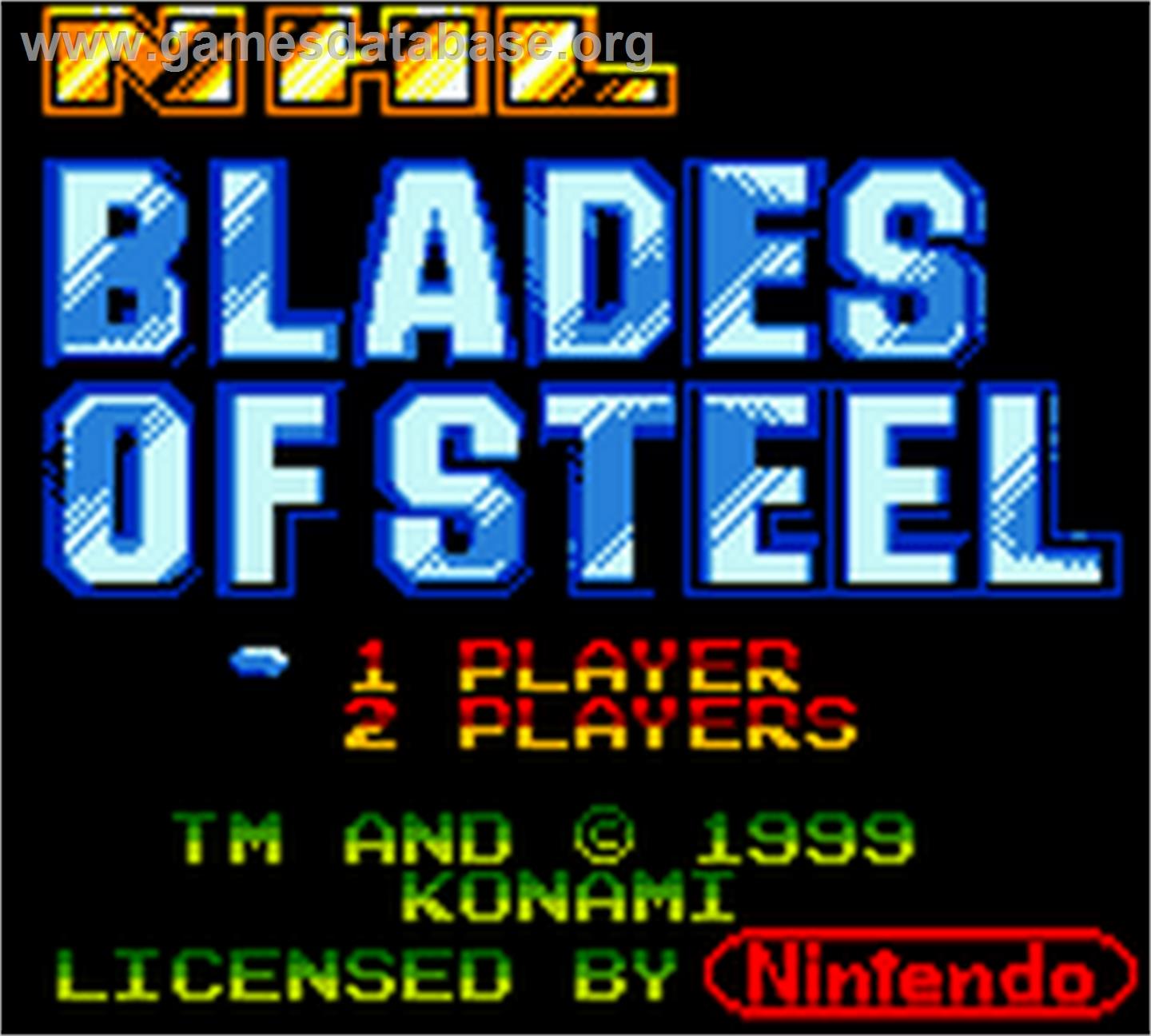 NHL Blades of Steel - Nintendo Game Boy Color - Artwork - Title Screen