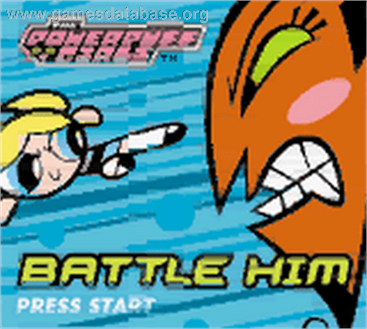 Powerpuff Girls: Battle Him - Nintendo Game Boy Color - Artwork - Title Screen