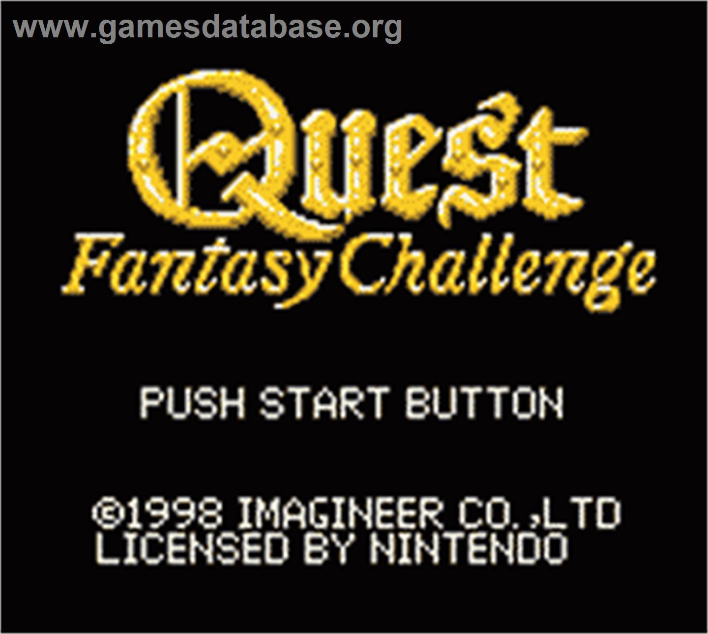 Quest - Fantasy Challenge - Nintendo Game Boy Color - Artwork - Title Screen