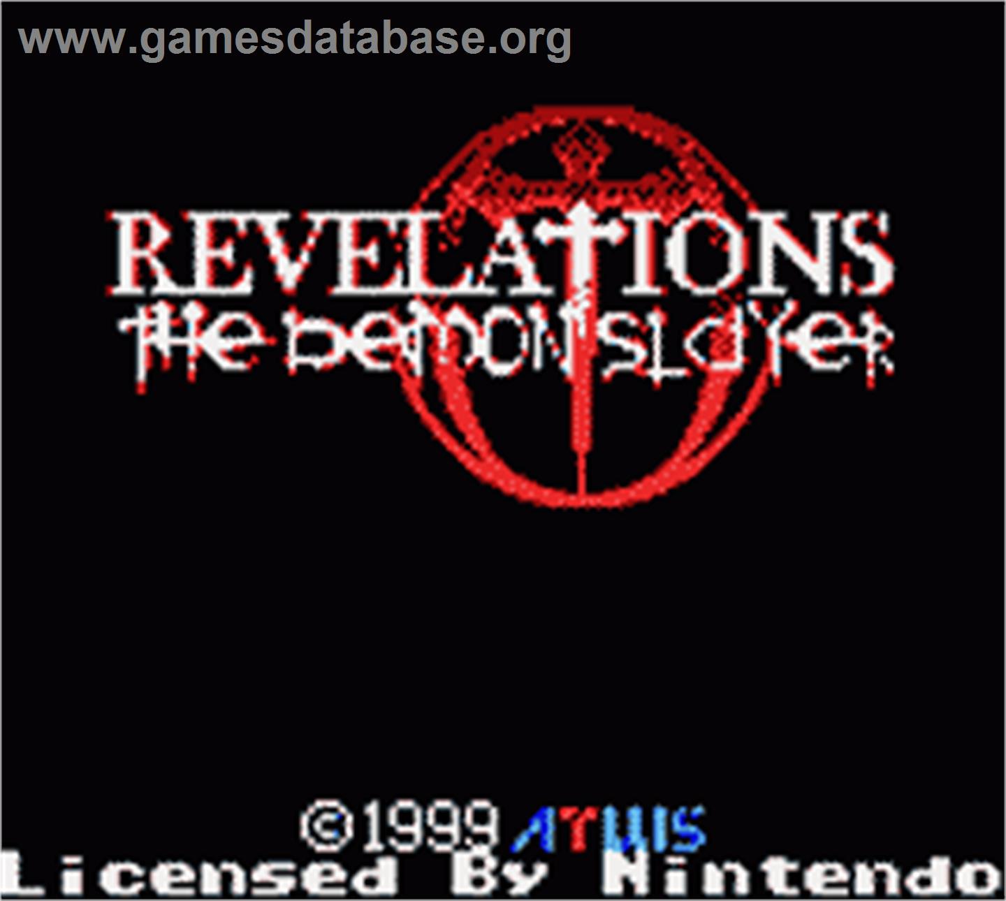Revelations: The Demon Slayer - Nintendo Game Boy Color - Artwork - Title Screen
