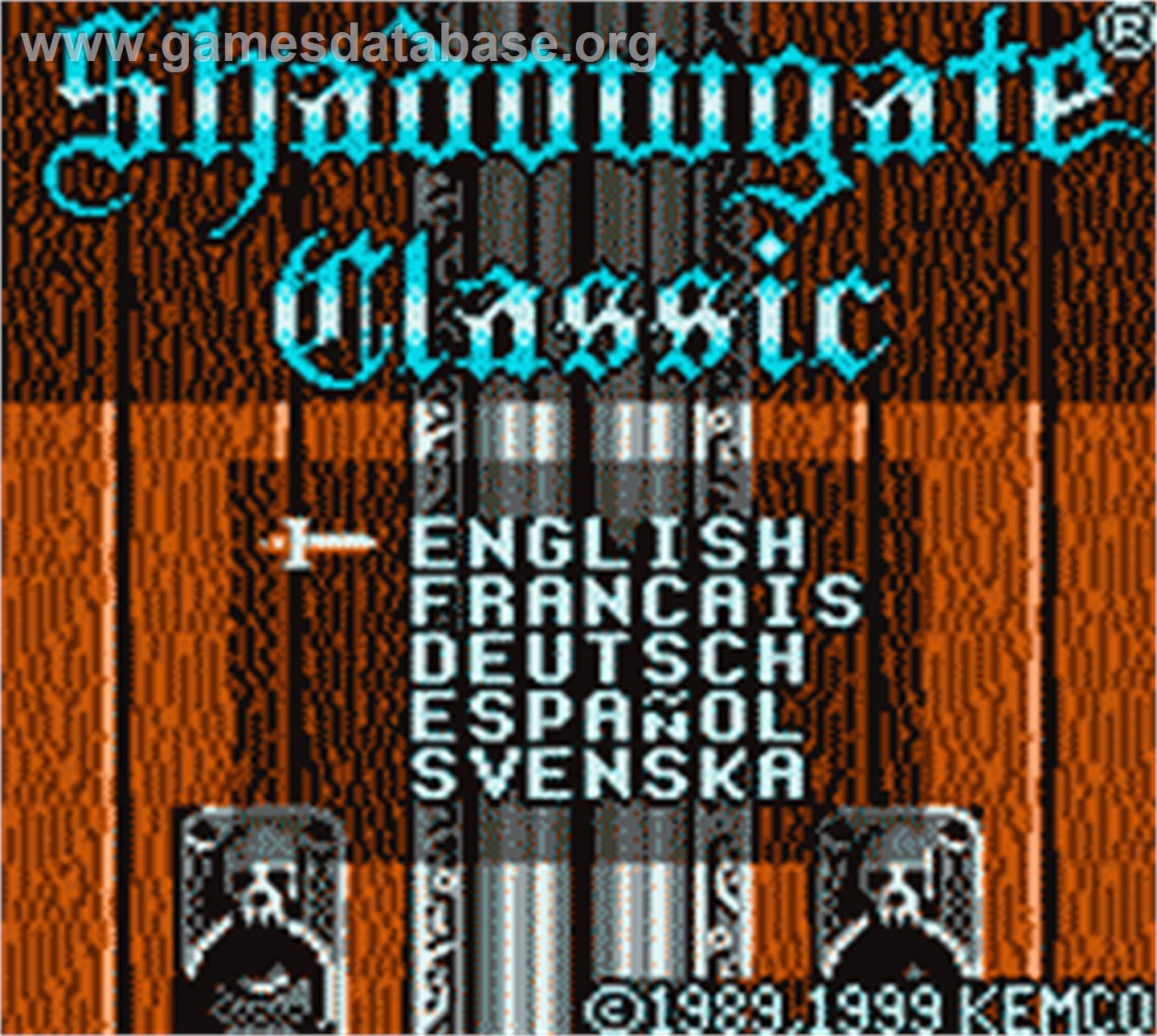 Shadowgate Classic - Nintendo Game Boy Color - Artwork - Title Screen