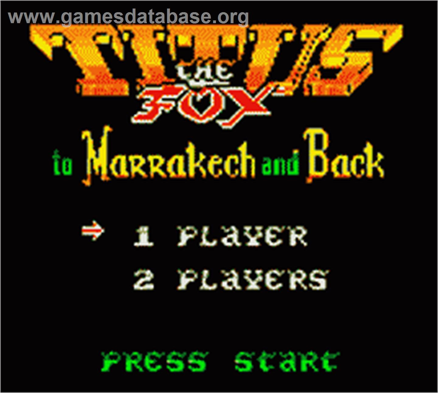 Titus the Fox: To Marrakech and Back - Nintendo Game Boy Color - Artwork - Title Screen