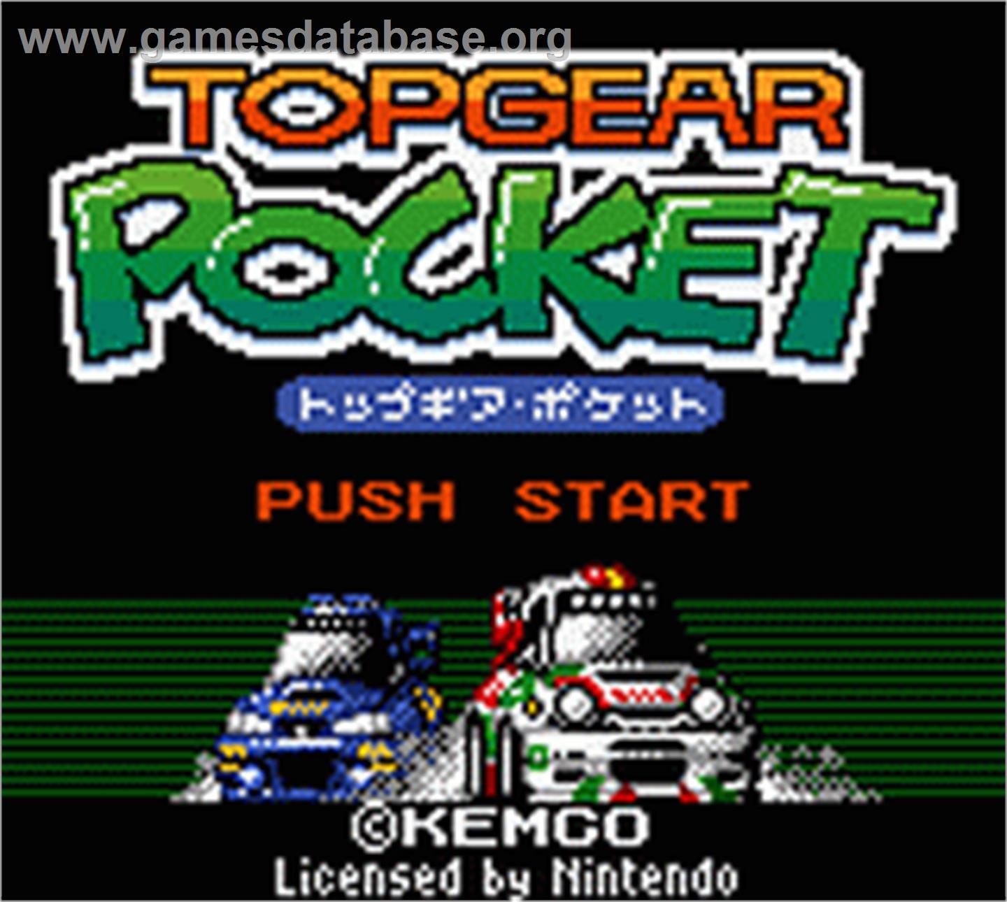 Top Gear Pocket - Nintendo Game Boy Color - Artwork - Title Screen