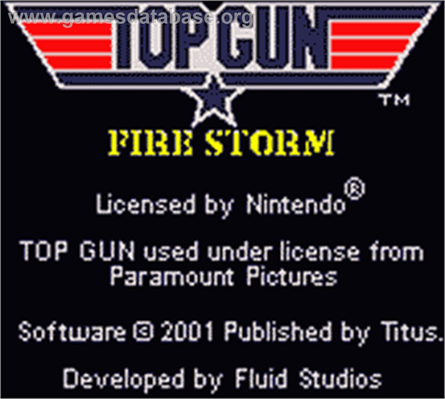 Top Gun: Firestorm - Nintendo Game Boy Color - Artwork - Title Screen
