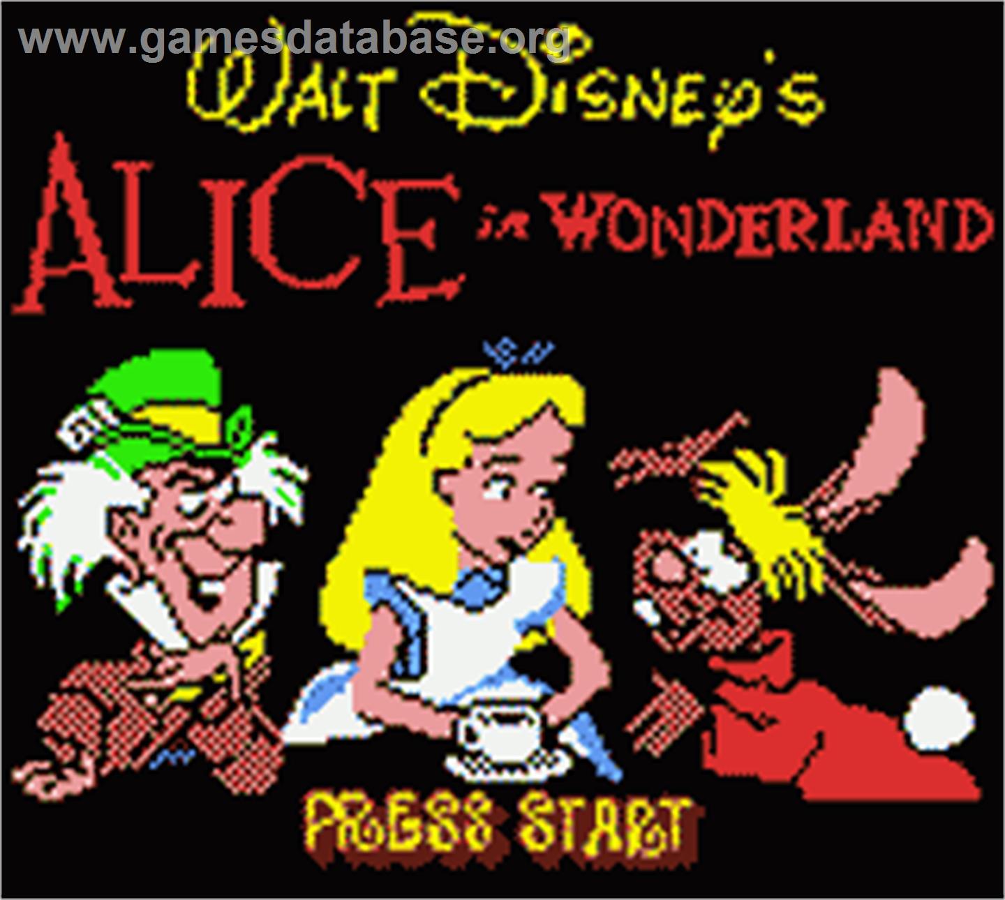 Walt Disney's Alice in Wonderland - Nintendo Game Boy Color - Artwork - Title Screen