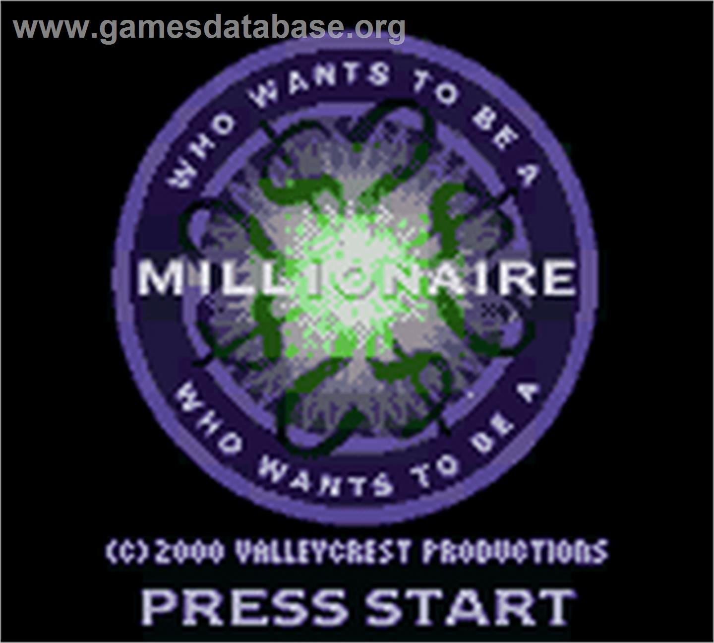 Who Wants To Be A Millionaire? - Nintendo Game Boy Color - Artwork - Title Screen