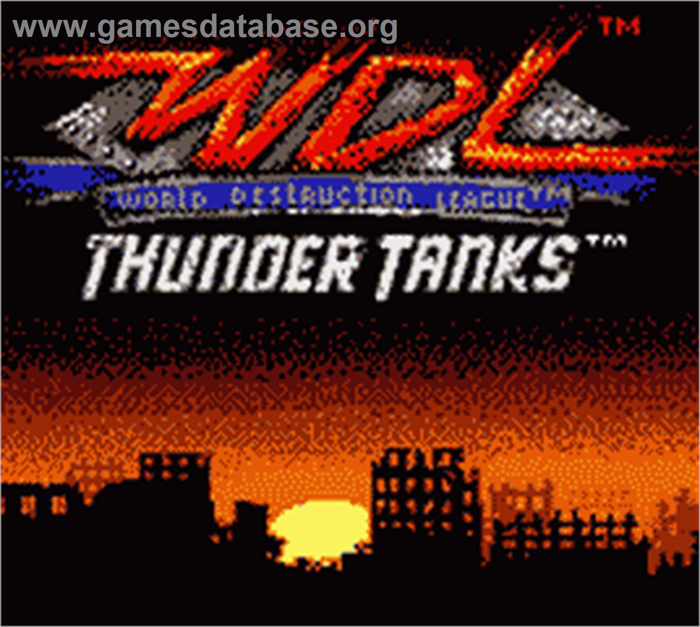 World Destruction League: Thunder Tanks - Nintendo Game Boy Color - Artwork - Title Screen