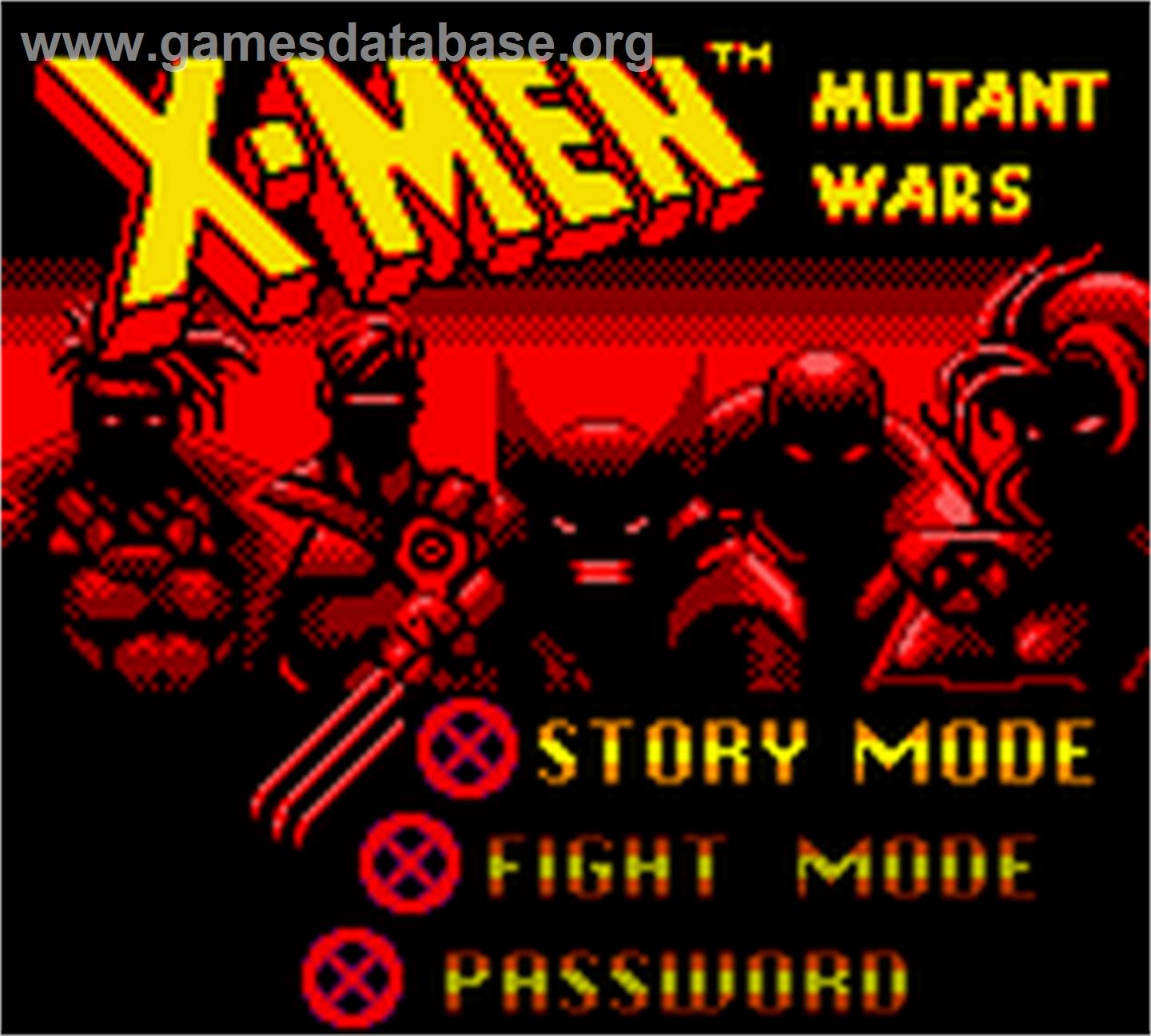 X-Men: Mutant Wars - Nintendo Game Boy Color - Artwork - Title Screen
