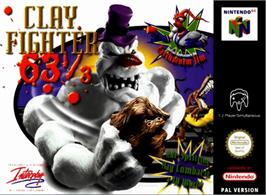 Box cover for Clay Fighter 63 1/3 on the Nintendo N64.