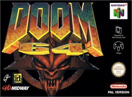 Box cover for Doom 64 on the Nintendo N64.