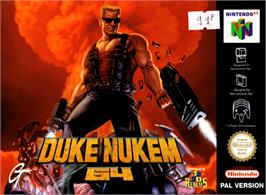 Box cover for Duke Nukem 64 on the Nintendo N64.
