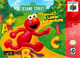 Box cover for Elmo's Letter Adventure on the Nintendo N64.