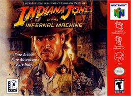 Box cover for Indiana Jones and the Infernal Machine on the Nintendo N64.