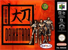 Box cover for John Romero's Daikatana on the Nintendo N64.