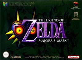 Box cover for Legend of Zelda: Majora's Mask on the Nintendo N64.