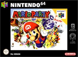 Box cover for Mario Party on the Nintendo N64.