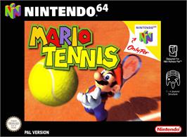 Box cover for Mario Tennis on the Nintendo N64.