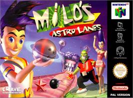 Box cover for Milo's Astro Lanes on the Nintendo N64.