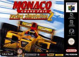 Box cover for Monaco Grand Prix Racing Simulation 2 on the Nintendo N64.