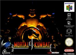 Box cover for Mortal Kombat 4 on the Nintendo N64.