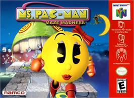 Box cover for Ms. Pac-Man Maze Madness on the Nintendo N64.