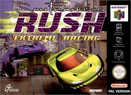Box cover for San Francisco Rush: Extreme Racing on the Nintendo N64.