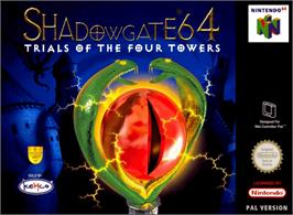 Box cover for Shadowgate 64: The Trials of the Four Towers on the Nintendo N64.