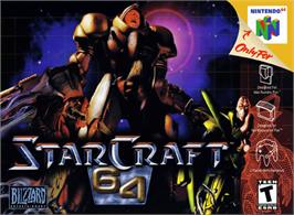 Box cover for StarCraft 64 on the Nintendo N64.