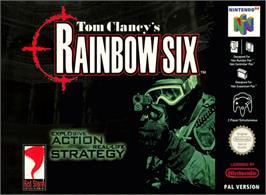 Box cover for Tom Clancy's Rainbow Six on the Nintendo N64.