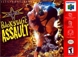 Box cover for WCW Backstage Assault on the Nintendo N64.